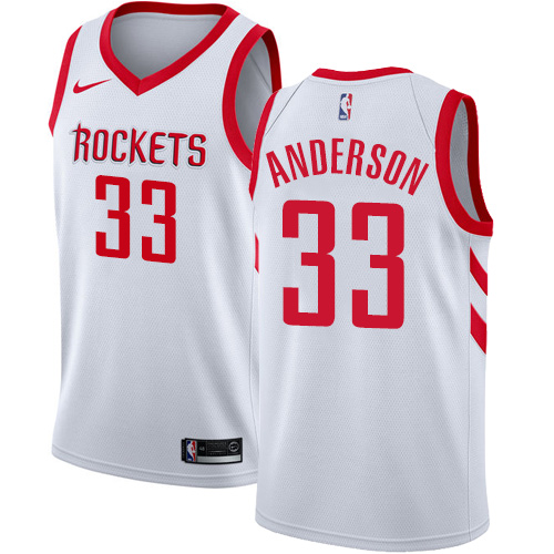 Men's Nike Houston Rockets #33 Ryan Anderson Authentic White Home NBA Jersey - Association Edition