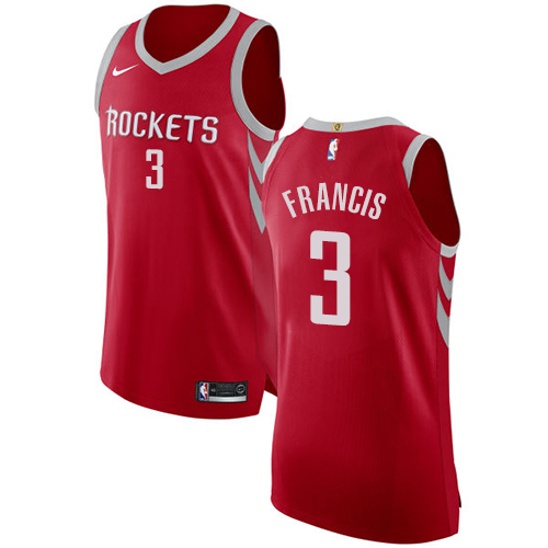 Men's Nike Houston Rockets #3 Steve Francis Authentic Red Road NBA Jersey - Icon Edition
