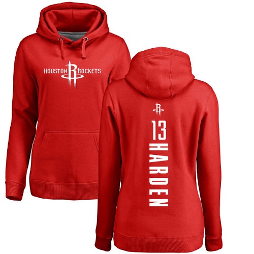 NBA Women's Nike Houston Rockets #13 James Harden Red Backer Pullover Hoodie