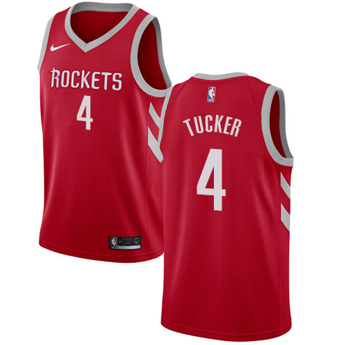 Men's Nike Houston Rockets #4 PJ Tucker Swingman Red Road NBA Jersey - Icon Edition