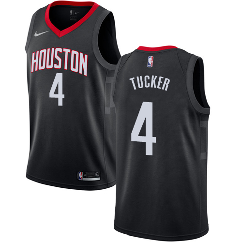 Men's Nike Houston Rockets #4 PJ Tucker Authentic Black Alternate NBA Jersey Statement Edition