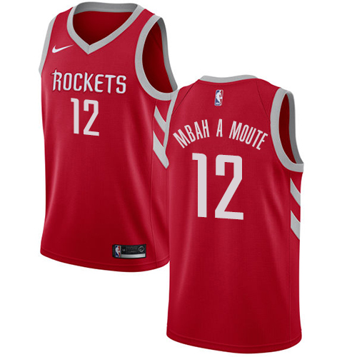 Men's Nike Houston Rockets #12 Luc Mbah a Moute Swingman Red Road NBA Jersey - Icon Edition