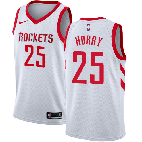 Men's Nike Houston Rockets #25 Robert Horry Authentic White Home NBA Jersey - Association Edition