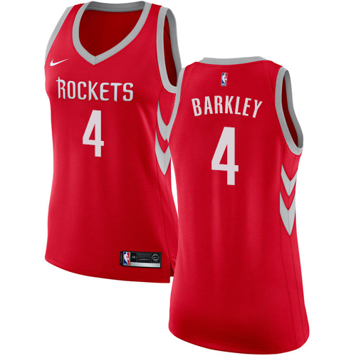 Women's Nike Houston Rockets #4 Charles Barkley Swingman Red Road NBA Jersey - Icon Edition