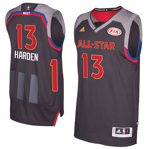Men's Adidas Houston Rockets #13 James Harden Authentic Charcoal 2017 All Star NBA Jersey