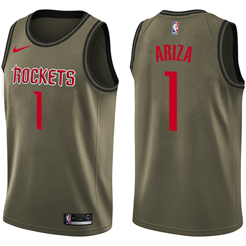 Men's Nike Houston Rockets #1 Trevor Ariza Swingman Green Salute to Service NBA Jersey