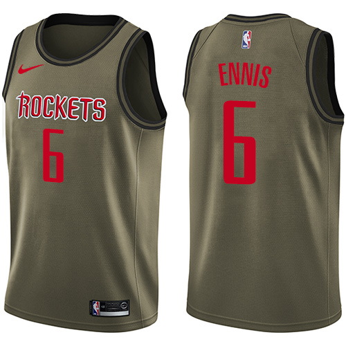Men's Nike Houston Rockets #6 Tyler Ennis Swingman Green Salute to Service NBA Jersey