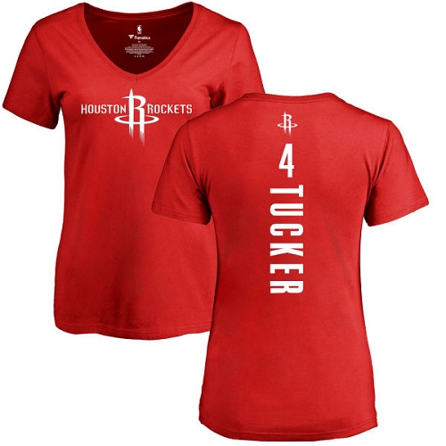 NBA Women's Nike Houston Rockets #4 PJ Tucker Red Backer T-Shirt