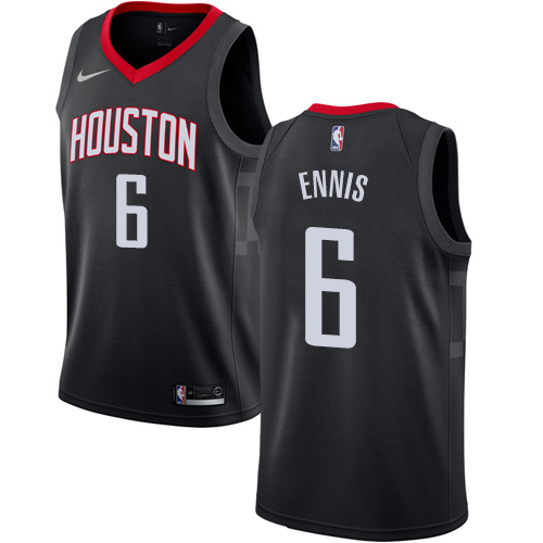 Men's Nike Houston Rockets #6 Tyler Ennis Authentic Black Alternate NBA Jersey Statement Edition