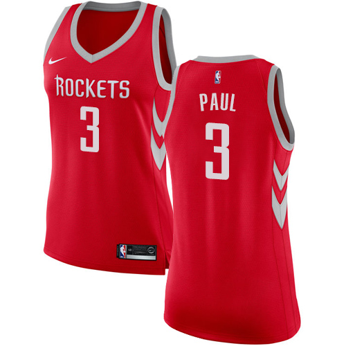 Women's Nike Houston Rockets #3 Chris Paul Authentic Red Road NBA Jersey - Icon Edition