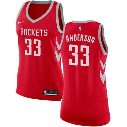 Women's Nike Houston Rockets #33 Ryan Anderson Authentic Red Road NBA Jersey - Icon Edition