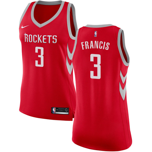 Women's Nike Houston Rockets #3 Steve Francis Authentic Red Road NBA Jersey - Icon Edition