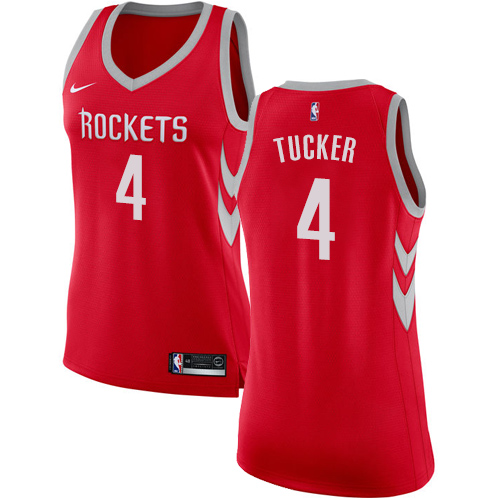 Women's Nike Houston Rockets #4 PJ Tucker Swingman Red Road NBA Jersey - Icon Edition