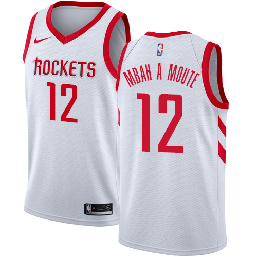 Youth Nike Houston Rockets #12 Luc Mbah a Moute Authentic White Home NBA Jersey - Association Edition