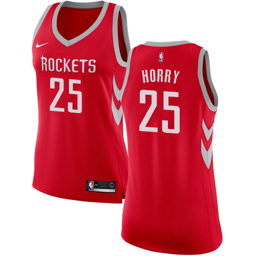 Women's Nike Houston Rockets #25 Robert Horry Authentic Red Road NBA Jersey - Icon Edition