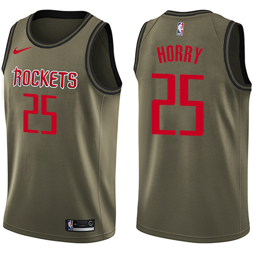 Men's Nike Houston Rockets #25 Robert Horry Swingman Green Salute to Service NBA Jersey