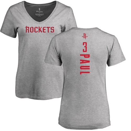 NBA Women's Nike Houston Rockets #3 Chris Paul Ash Backer T-Shirt