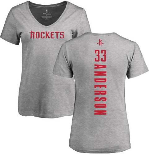NBA Women's Nike Houston Rockets #33 Ryan Anderson Ash Backer T-Shirt
