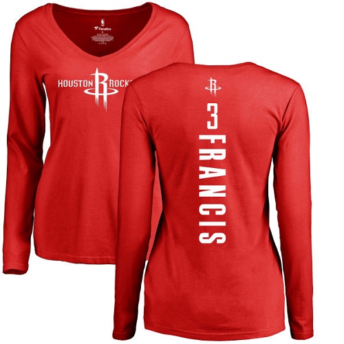 NBA Women's Nike Houston Rockets #3 Steve Francis Red Backer Long Sleeve T-Shirt