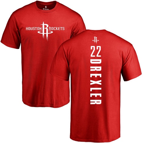 NBA Nike Houston Rockets #22 Clyde Drexler Red Backer T-Shirt