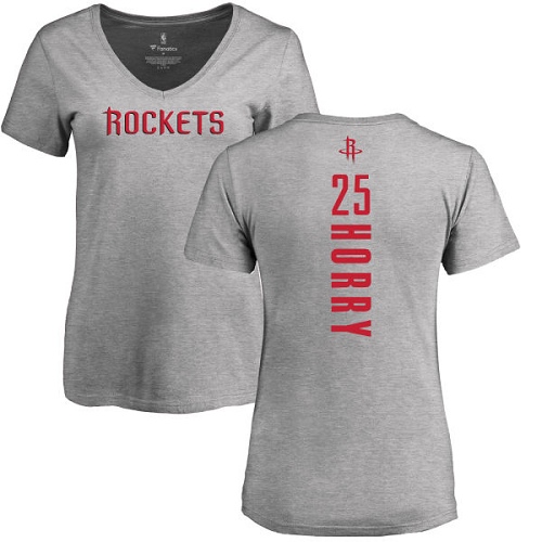 NBA Women's Nike Houston Rockets #25 Robert Horry Ash Backer T-Shirt