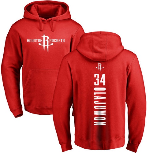 NBA Nike Houston Rockets #34 Hakeem Olajuwon Red Backer Pullover Hoodie