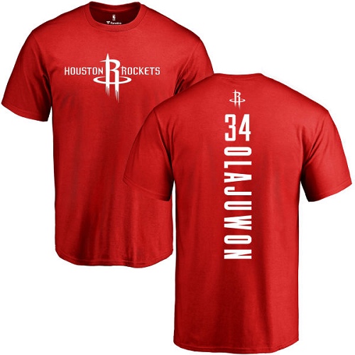 NBA Nike Houston Rockets #34 Hakeem Olajuwon Red Backer T-Shirt