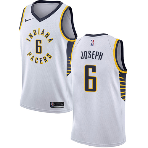 Men's Adidas Indiana Pacers #6 Cory Joseph Authentic White Home NBA Jersey