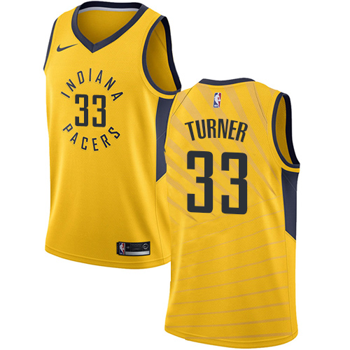 Men's Adidas Indiana Pacers #33 Myles Turner Swingman Gold Alternate NBA Jersey