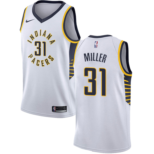 Men's Adidas Indiana Pacers #31 Reggie Miller Authentic White Home NBA Jersey