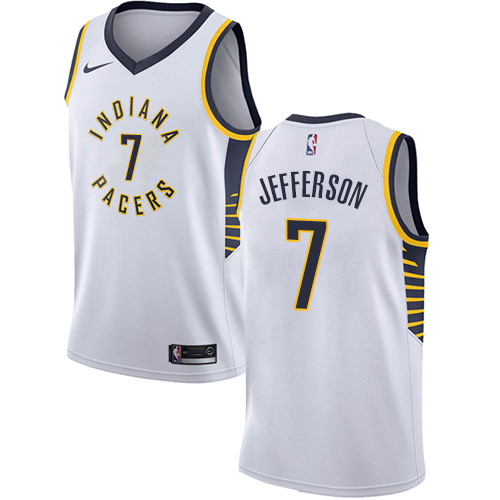 Men's Adidas Indiana Pacers #7 Al Jefferson Authentic White Home NBA Jersey