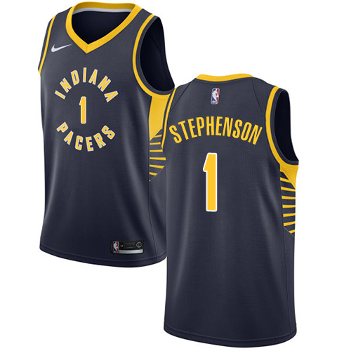 Men's Nike Indiana Pacers #1 Lance Stephenson Authentic Navy Blue Road NBA Jersey - Icon Edition