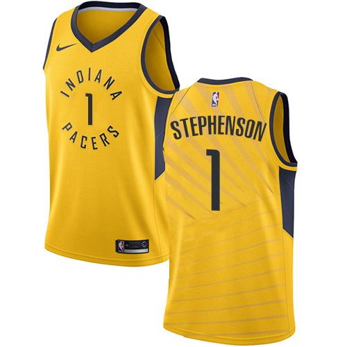 Men's Adidas Indiana Pacers #1 Lance Stephenson Authentic Gold Alternate NBA Jersey