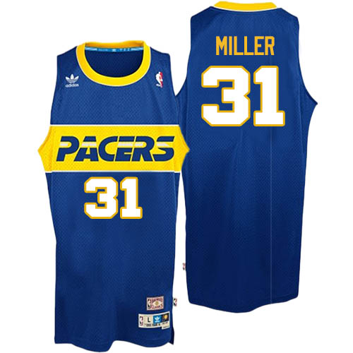 Men's Mitchell and Ness Indiana Pacers #31 Reggie Miller Swingman Blue Throwback NBA Jersey