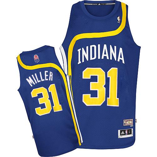 Men's Adidas Indiana Pacers #31 Reggie Miller Authentic Blue ABA Hardwood Classic NBA Jersey