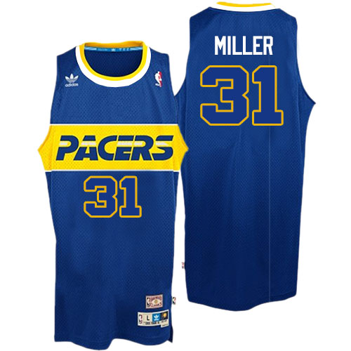Men's Adidas Indiana Pacers #31 Reggie Miller Swingman Blue Rookie Throwback NBA Jersey