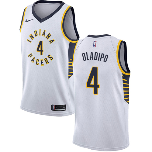 Men's Adidas Indiana Pacers #4 Victor Oladipo Authentic White Home NBA Jersey