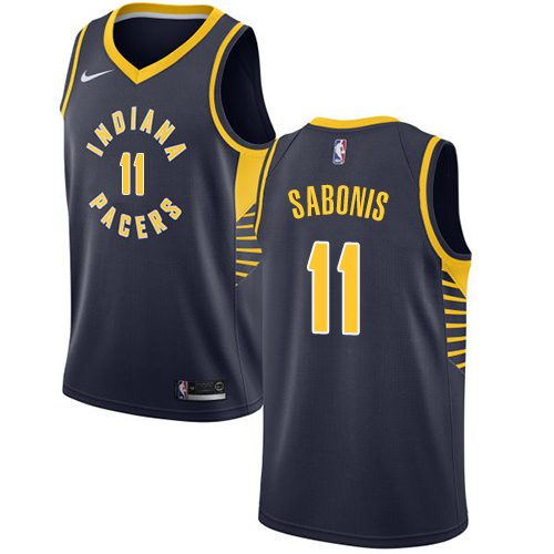 Men's Nike Indiana Pacers #11 Domantas Sabonis Swingman Navy Blue Road NBA Jersey - Icon Edition