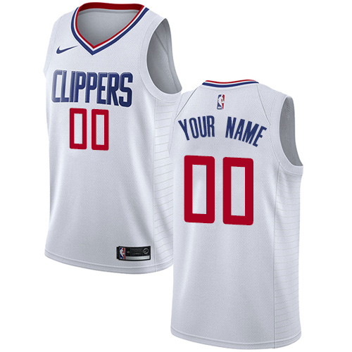 Men's Adidas Los Angeles Clippers Customized Authentic White Home NBA Jersey