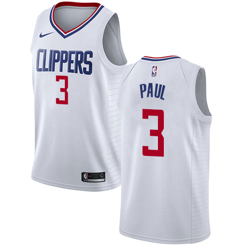 Men's Adidas Los Angeles Clippers #3 Chris Paul Authentic White Home NBA Jersey