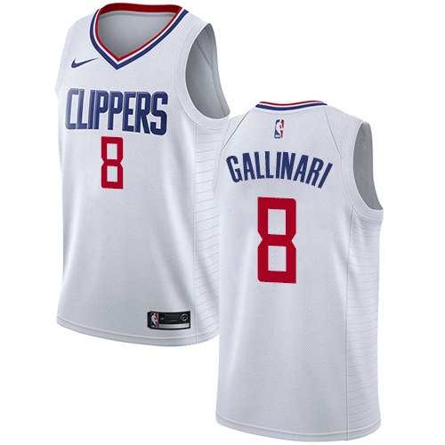 Men's Adidas Los Angeles Clippers #8 Danilo Gallinari Swingman White Home NBA Jersey