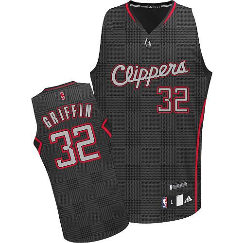 Women's Adidas Los Angeles Clippers #32 Blake Griffin Authentic Black Rhythm Fashion NBA Jersey