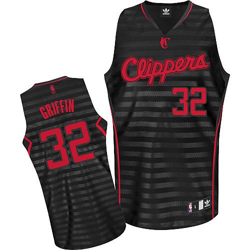 Women's Adidas Los Angeles Clippers #32 Blake Griffin Authentic Black/Grey Groove NBA Jersey