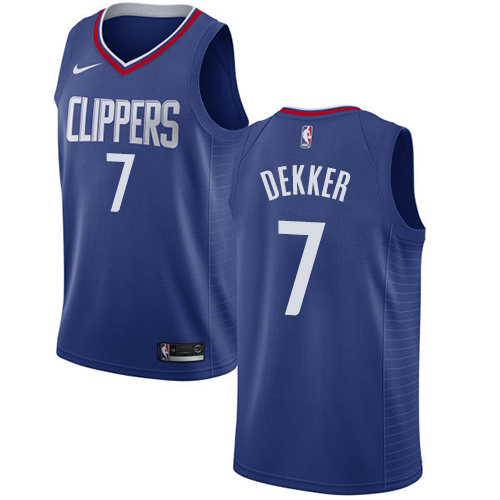 Men's Nike Los Angeles Clippers #7 Sam Dekker Swingman Blue Road NBA Jersey - Icon Edition