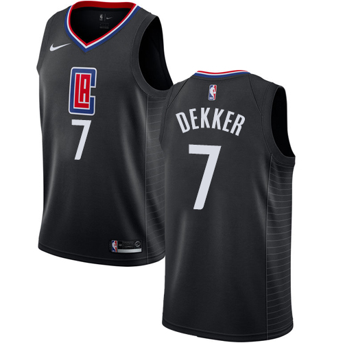 Men's Nike Los Angeles Clippers #7 Sam Dekker Authentic Black Alternate NBA Jersey Statement Edition