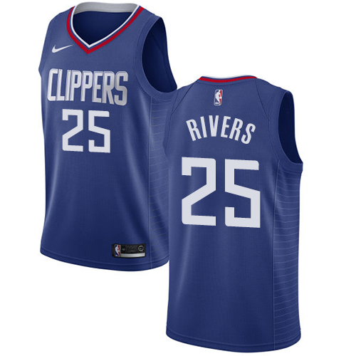 Men's Nike Los Angeles Clippers #25 Austin Rivers Swingman Blue Road NBA Jersey - Icon Edition