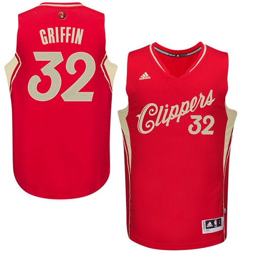 Men's Adidas Los Angeles Clippers #32 Blake Griffin Authentic Red 2015-16 Christmas Day NBA Jersey