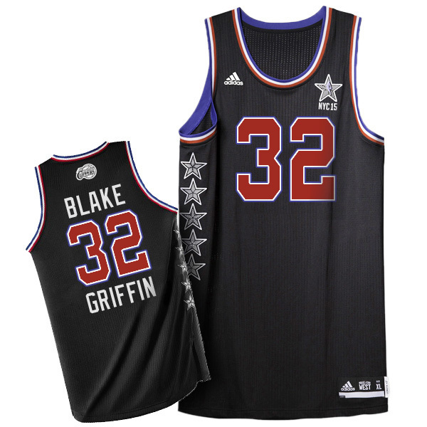 Men's Adidas Los Angeles Clippers #32 Blake Griffin Authentic Black 2015 All Star NBA Jersey