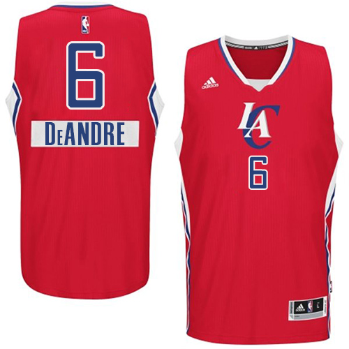 Men's Adidas Los Angeles Clippers #6 DeAndre Jordan Authentic Red 2014-15 Christmas Day NBA Jersey