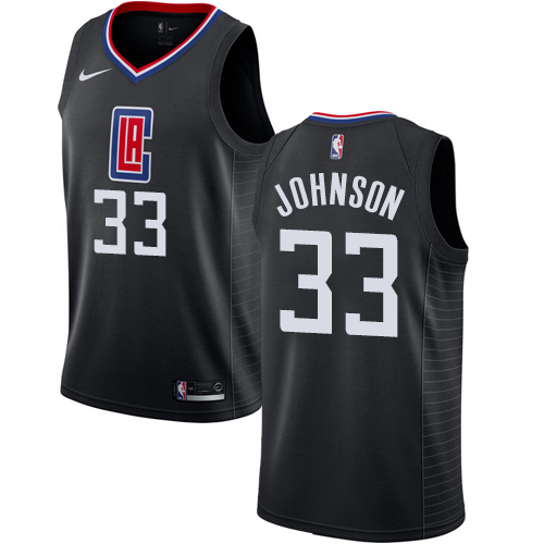 Men's Nike Los Angeles Clippers #33 Wesley Johnson Swingman Black Alternate NBA Jersey Statement Edition